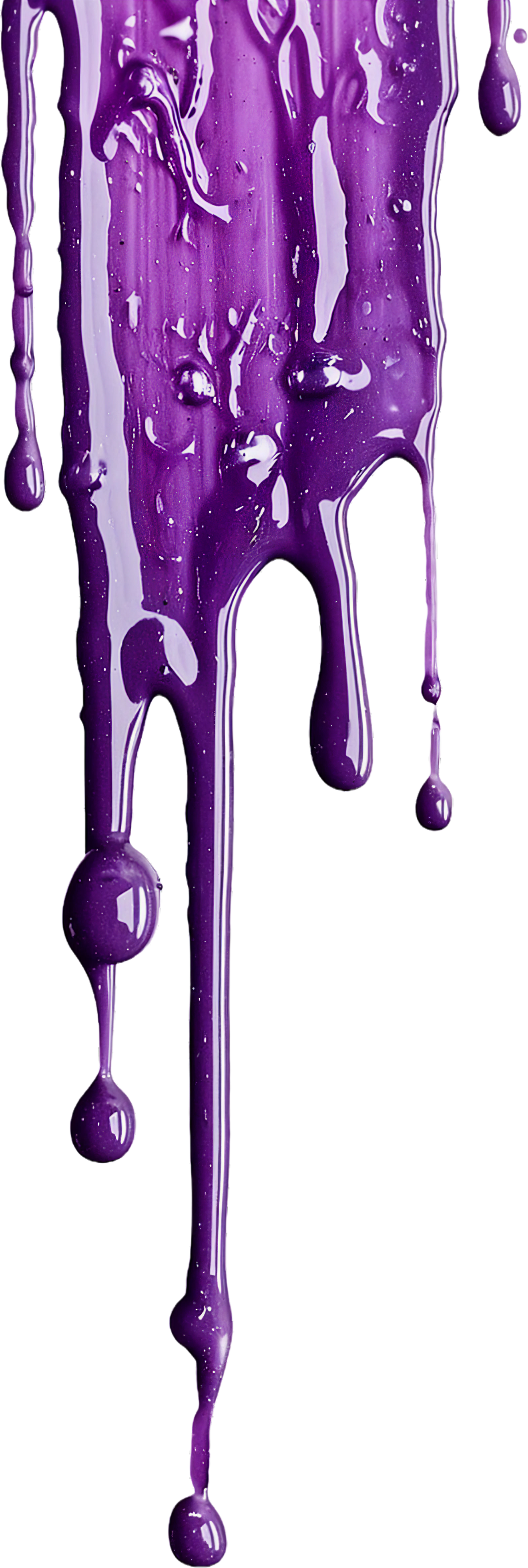 Purple color Drip, isolated PNG object